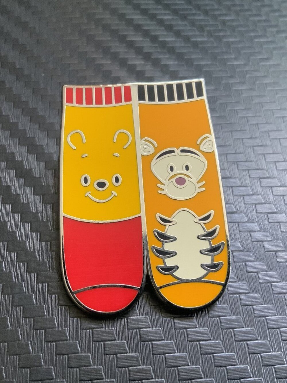 Disney Pin WINNIE THE POOH and TIGGER Character Socks Magical Mystery Series